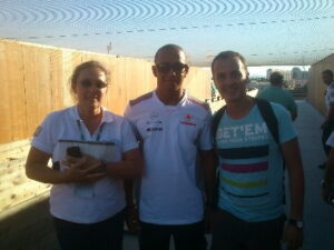 with Lewis Hamilton