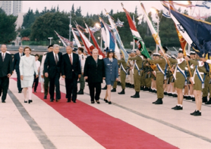 State welcoming ceremony at the Knesset Plaza - Ms. Jachin in Knesset guard uniform
